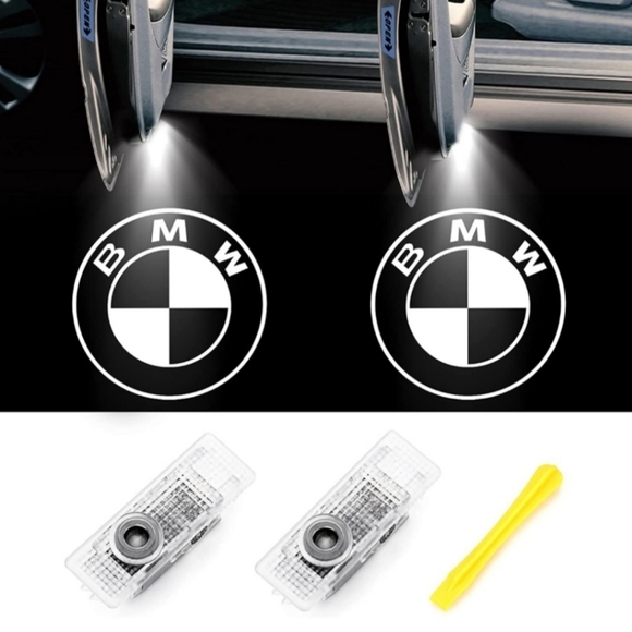 2 BMW black and white LED Projector puddle welcome lights - Picture 2 of 2